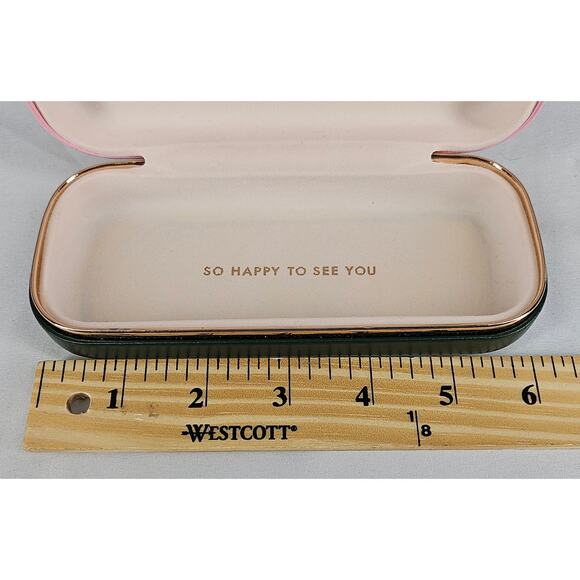 KATE SPADE PINK GREEN SUNGLASSES CASE W/ CLOTH HARD SHELL DESIGNER STYLE - Picture 8 of 9